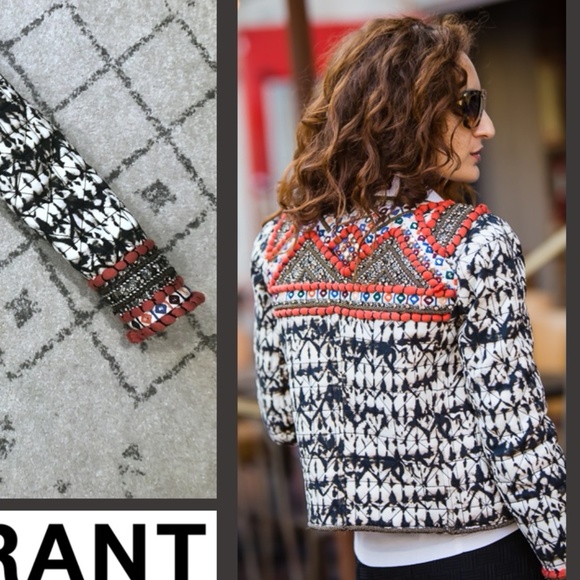 ISABEL MARANT X H&M Print Boho Beaded Jacket 4 - Picture 3 of 8